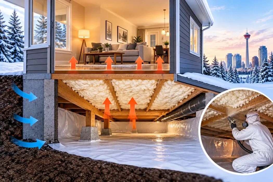 Energy-efficient crawl space insulation in a Calgary home