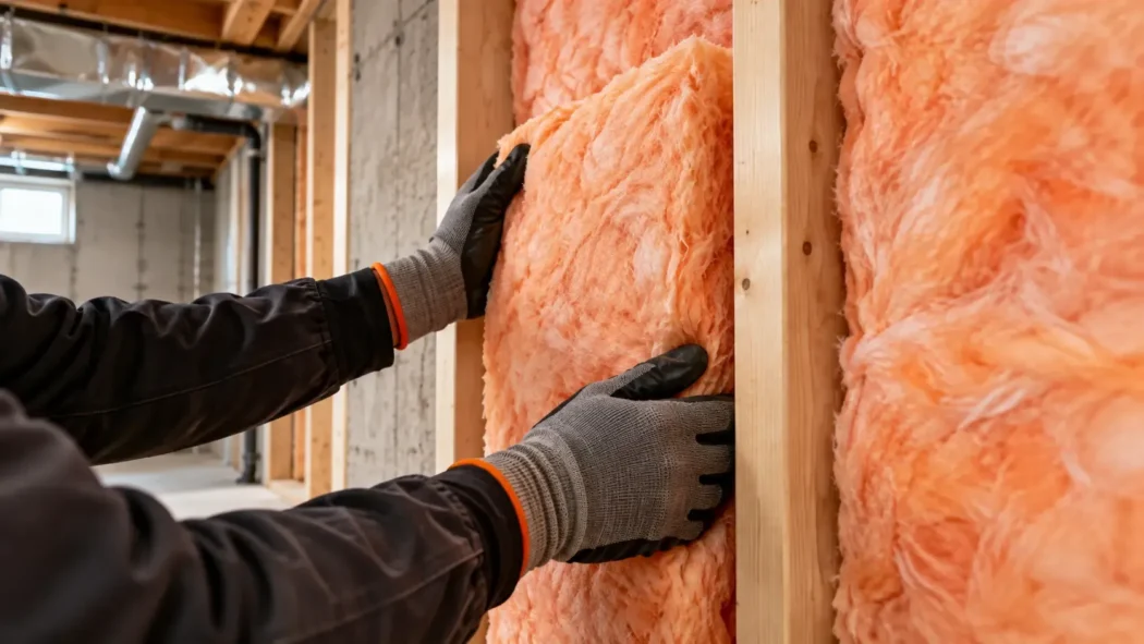 Westtoeast Insulation team at work in an Airdrie basement