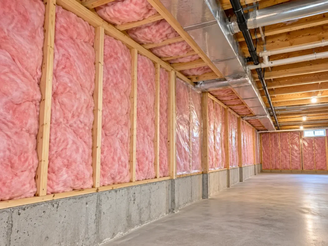 Westtoeast Insulation crew upgrading a Chestermere basement